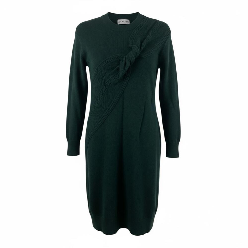 CARVEN 99% Merino Wool Dress | French Designer Minimalist Chic Knit